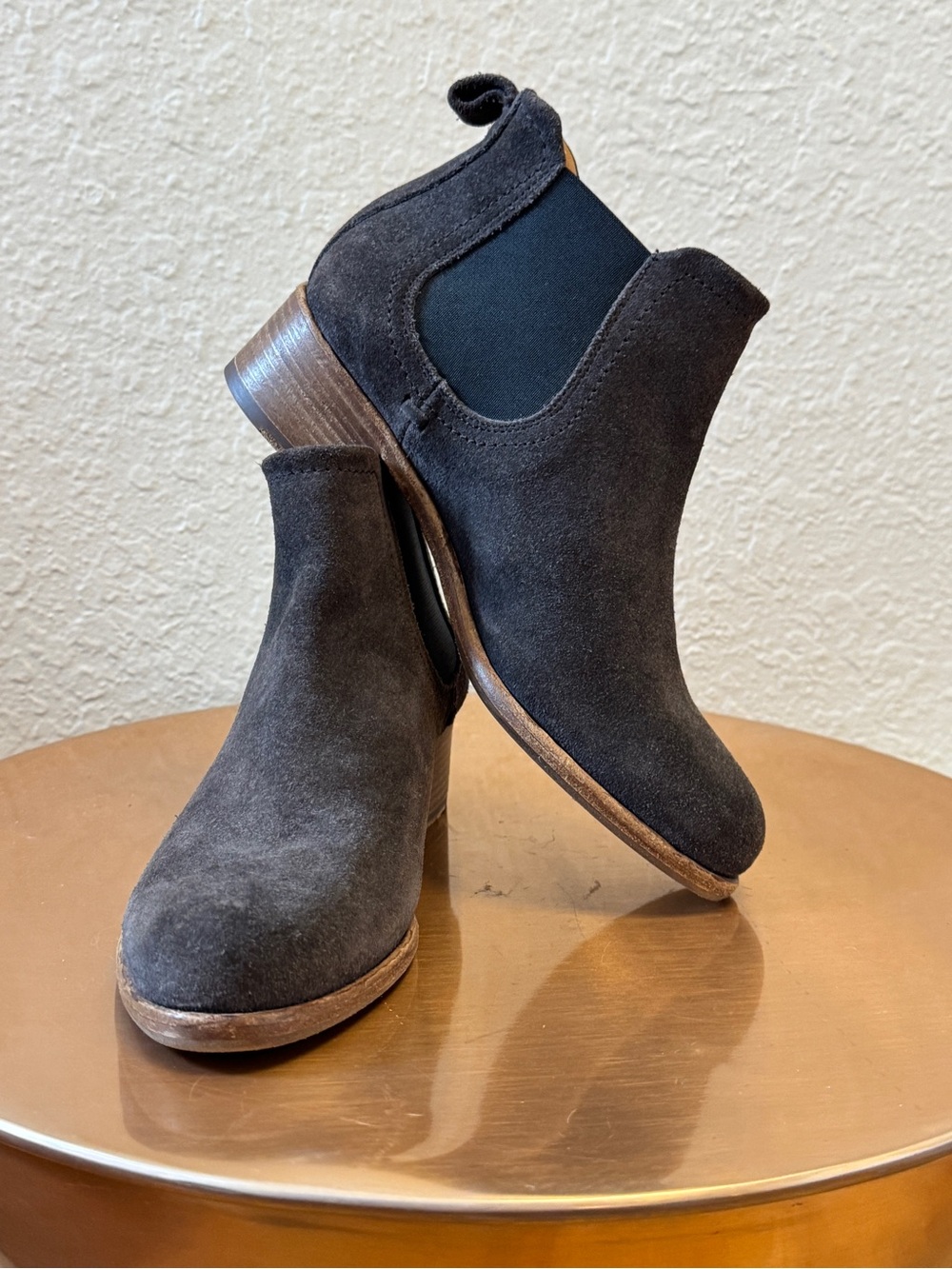Handmade Italian Alberto Fermani Women's Chelsea Bootie in Dark Brown Suede